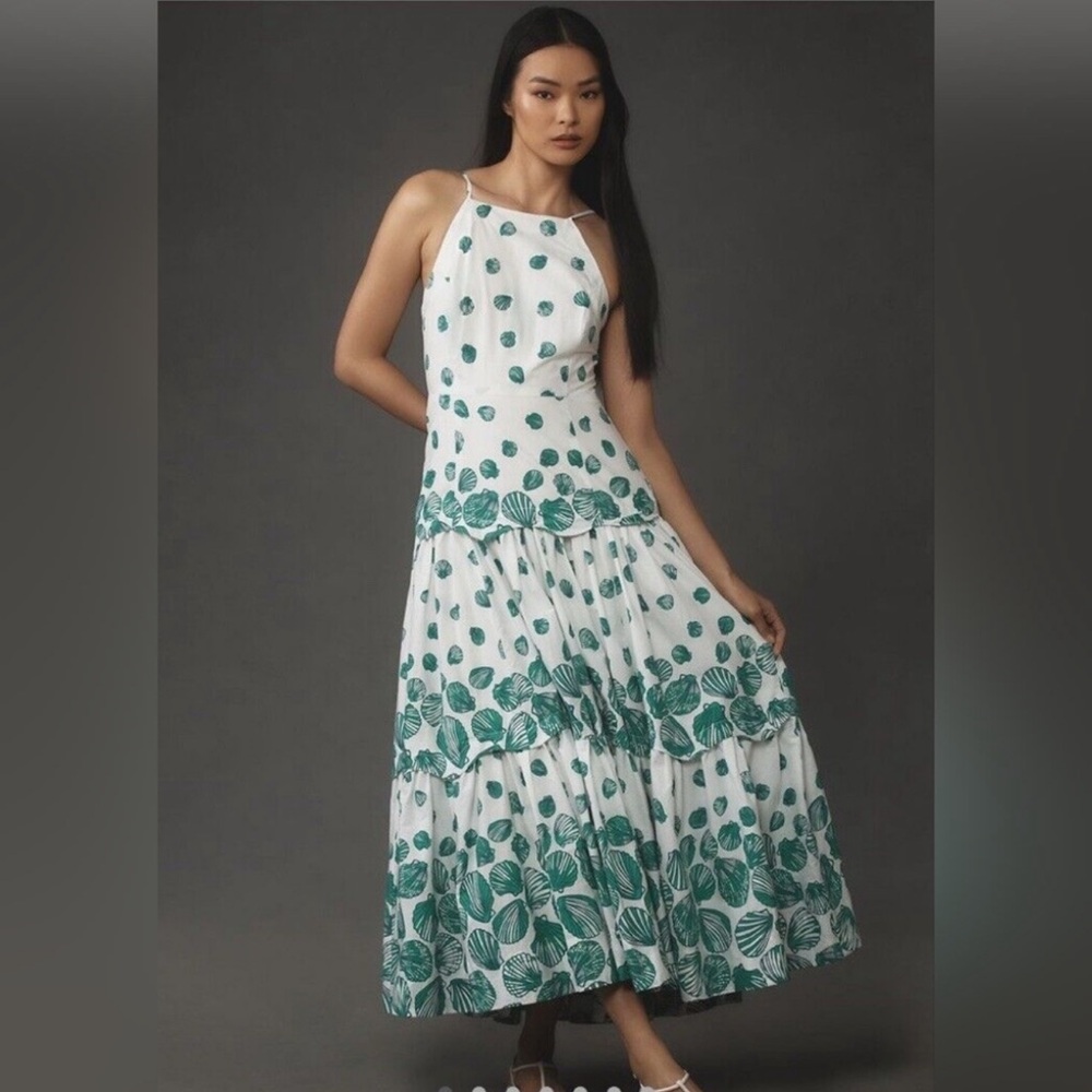 Maeve Green and White Seashell Dress
